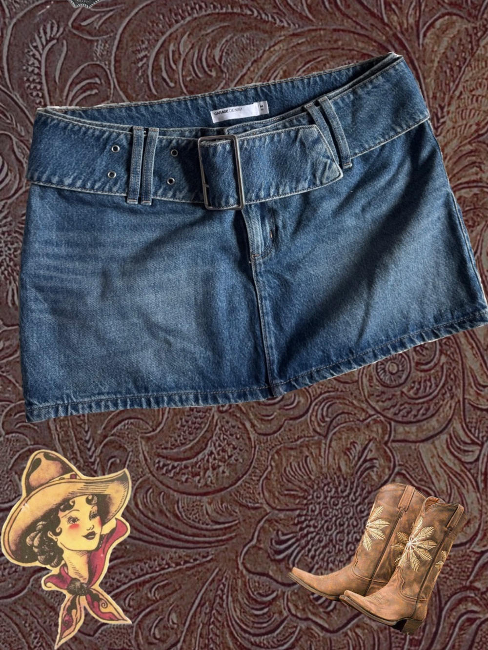 Garage denim mini skirt